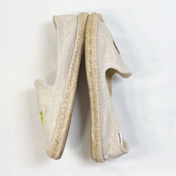 Soludos Lime & Coconut Embroidered Espadrille in Sand - Picture 2 of 5